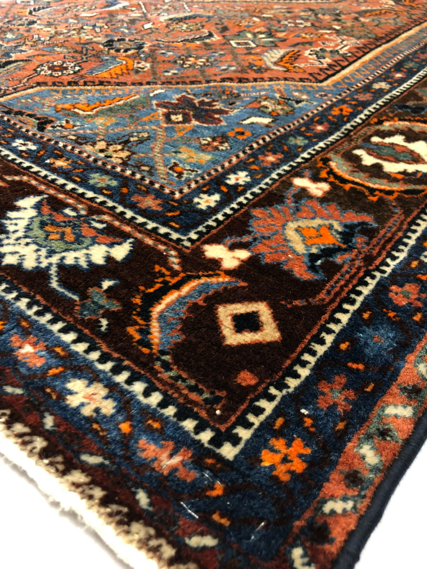 RUG 138 - Antique Turkish Finely Hand Knotted Wool On Cotton Malayer w/ Abrash