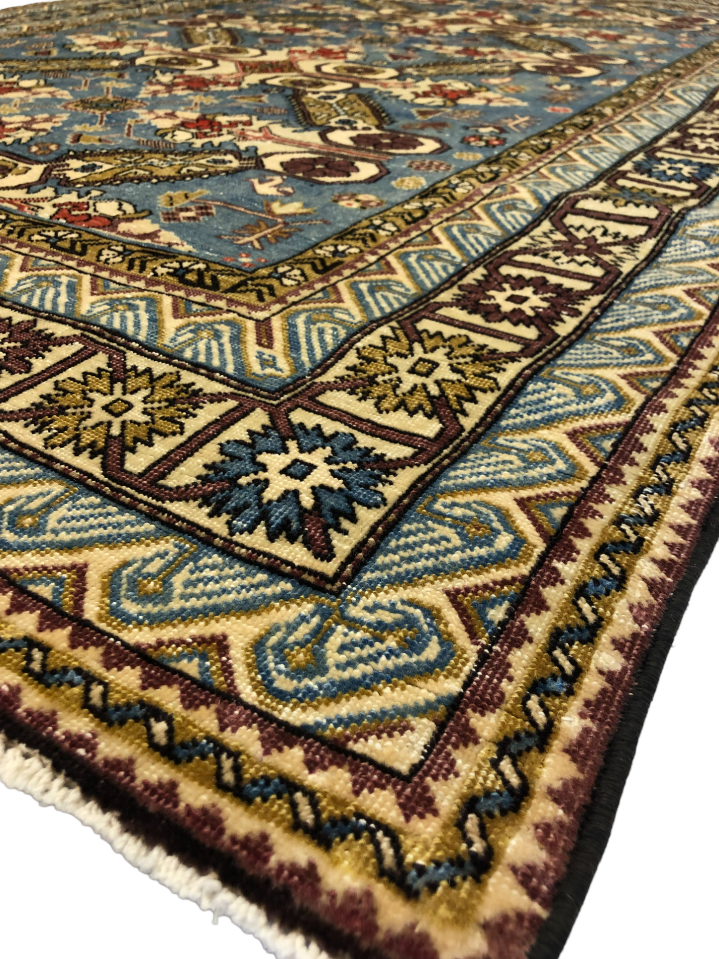 RUG 139 - Vintage Turkish Finely Hand Knotted Wool On Cotton Shirvan