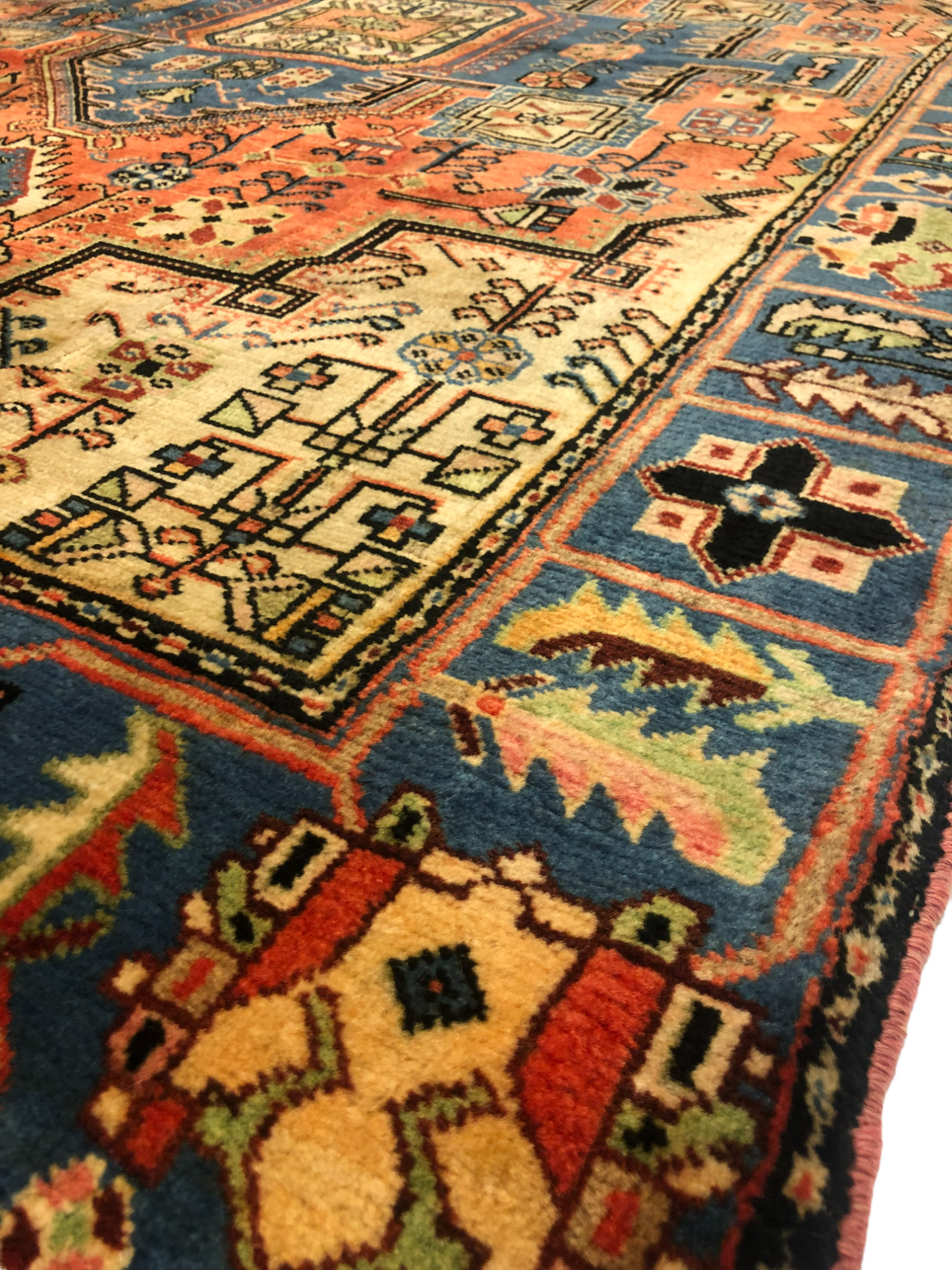RUG 143 - Vintage Turkish Hand Knotted Wool On Cotton Lilihan
