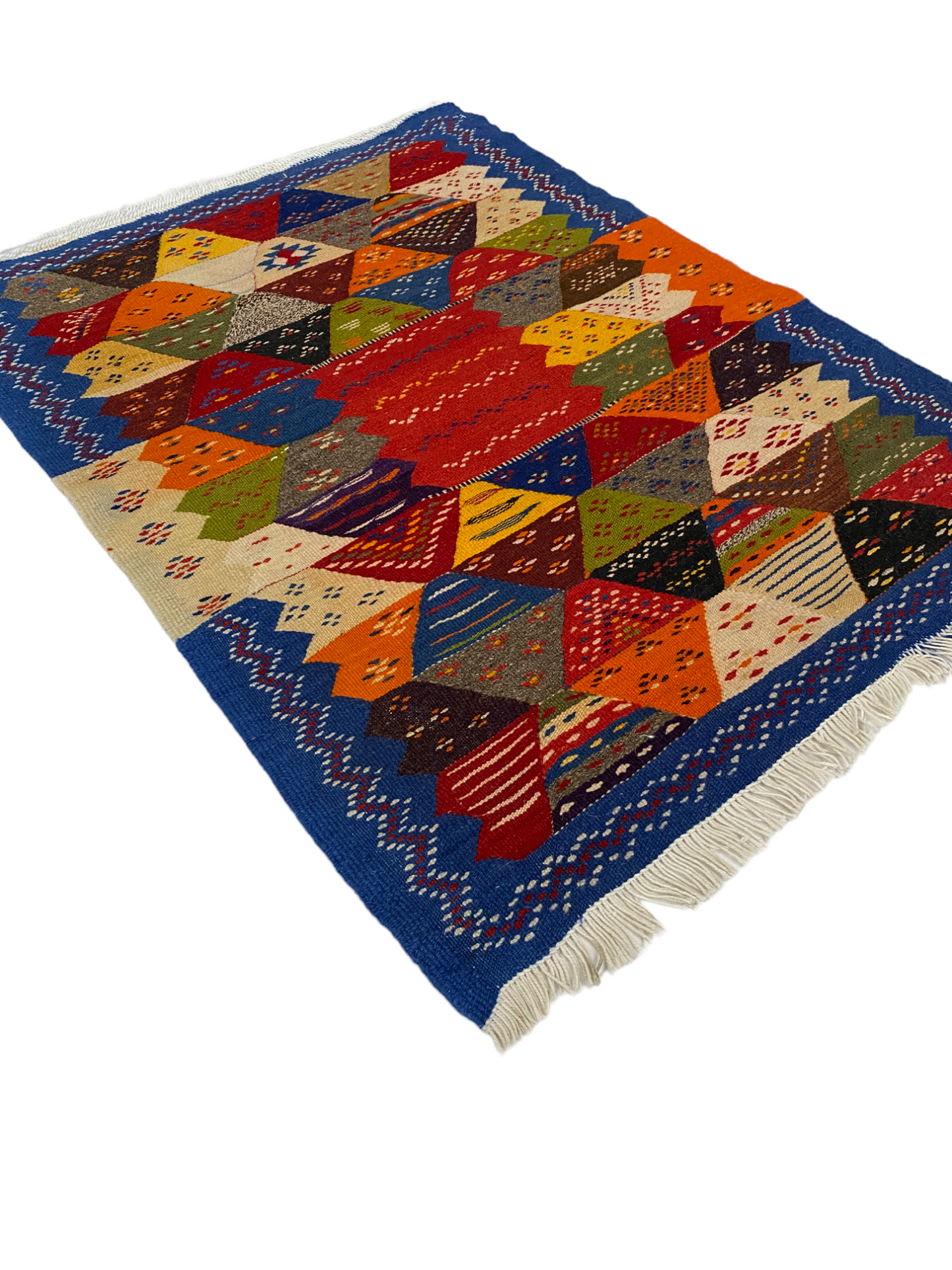 RUG 060 - Blue Tribal Handwoven Kilim