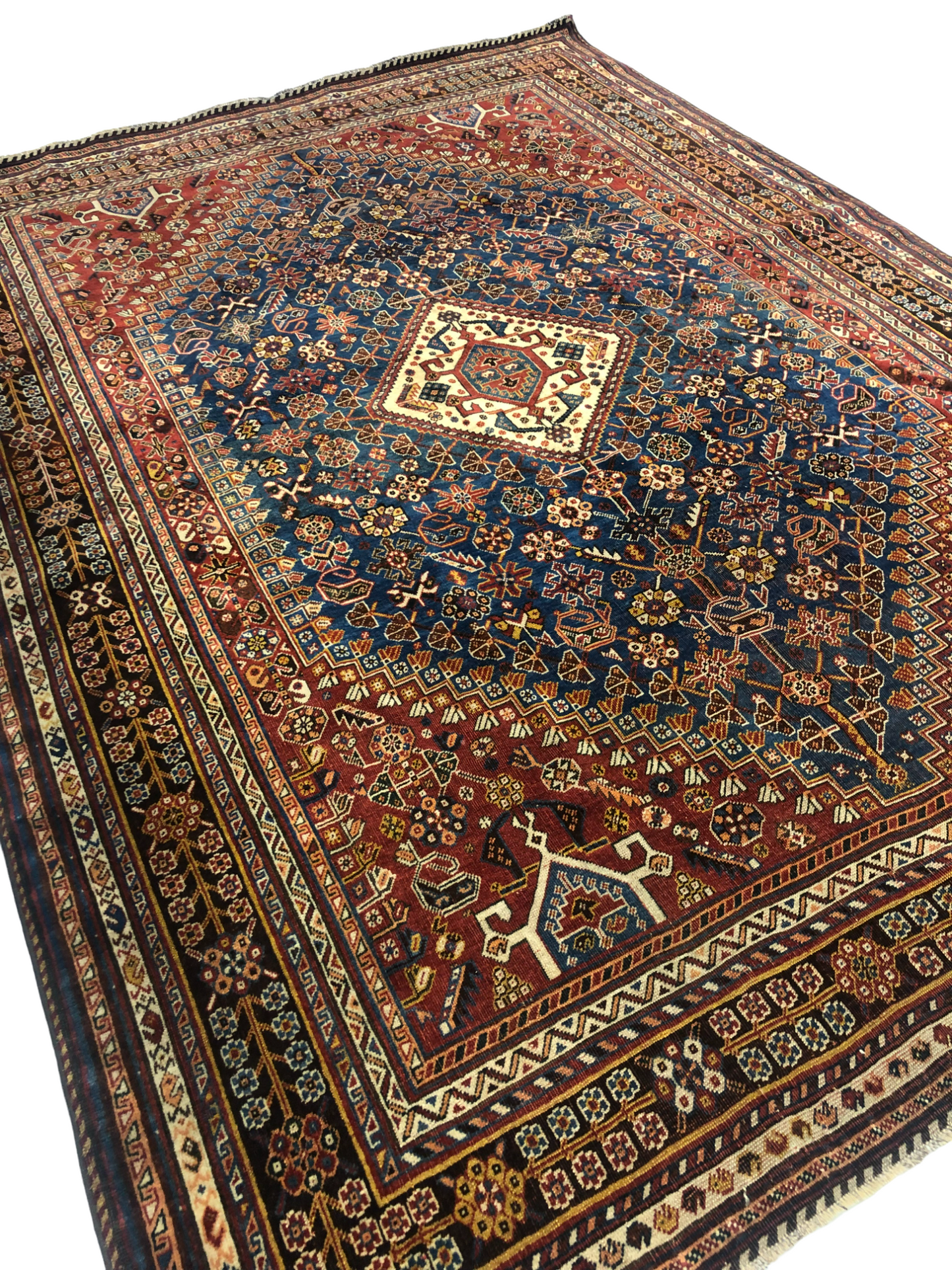RUG 144 - Antique Wool On Wool Finely Knotted Qashqai W/ Abrash