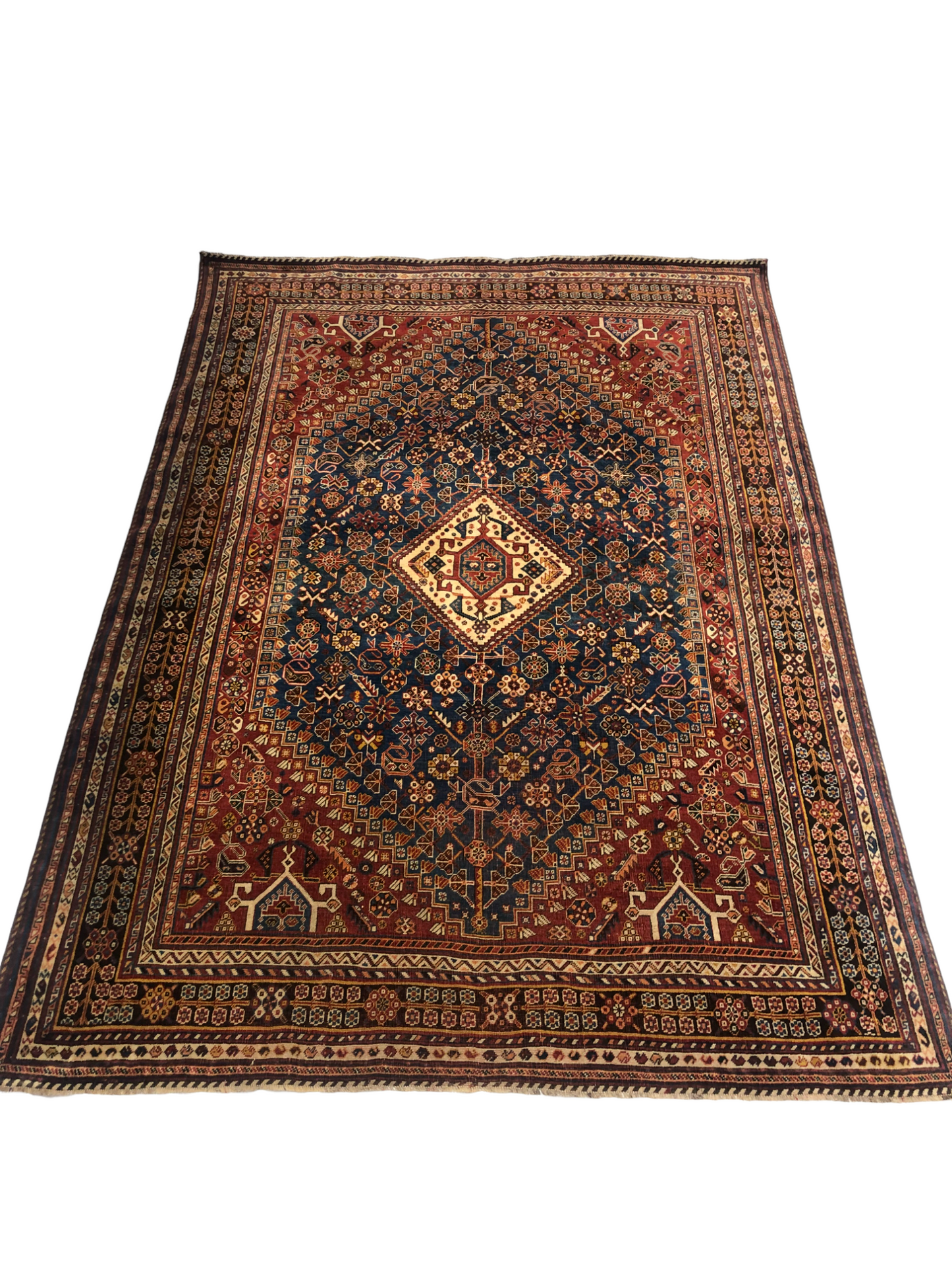 RUG 144 - Antique Wool On Wool Finely Knotted Qashqai W/ Abrash